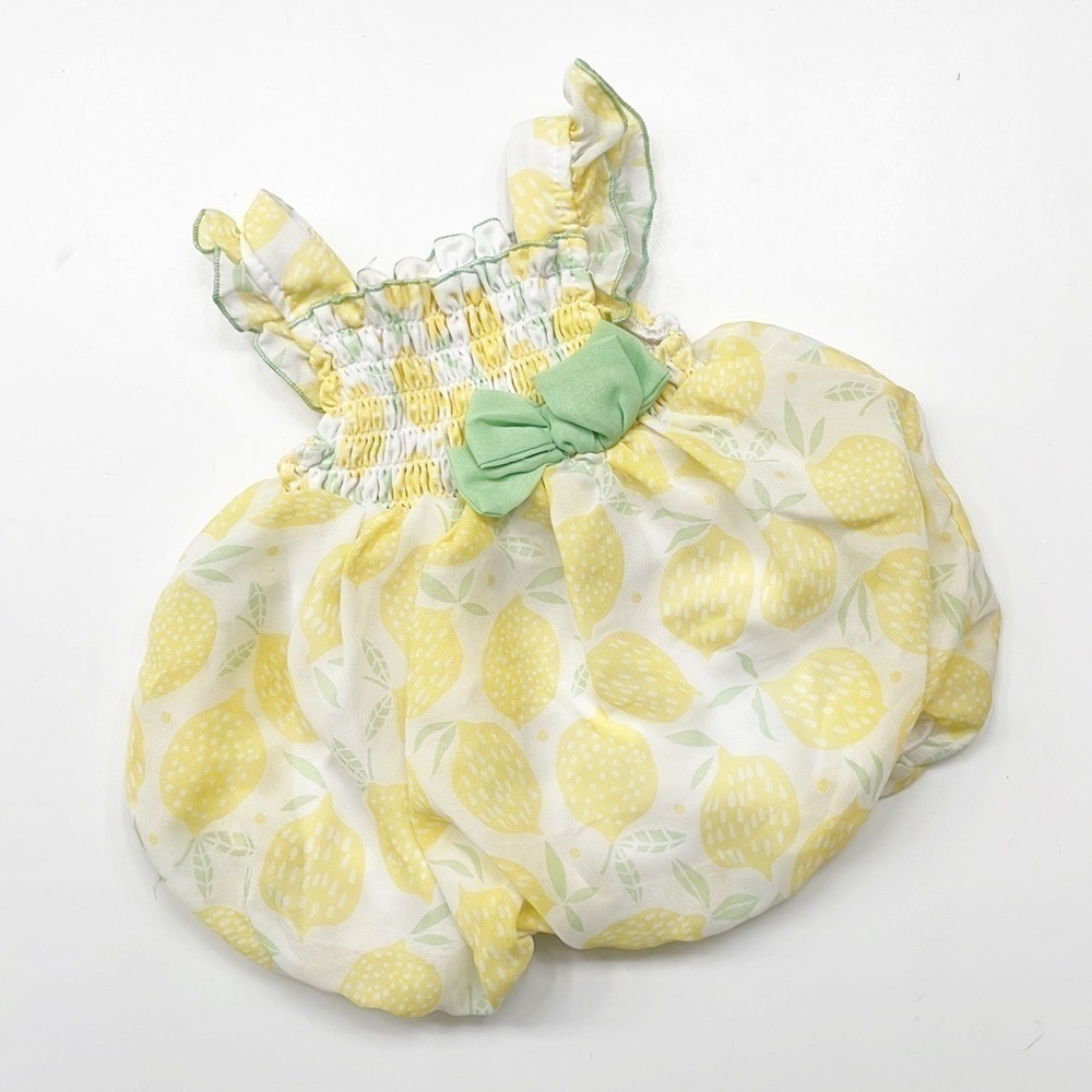 Bon Bebe baby girls lemon print balloon dress